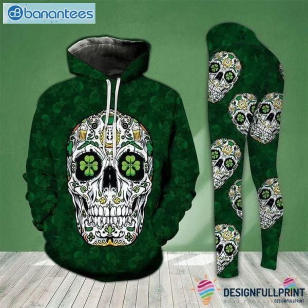Skull Gift Sugar Skull Leprechaun Us Size Hoodie And Leggings Set Product Photo 1