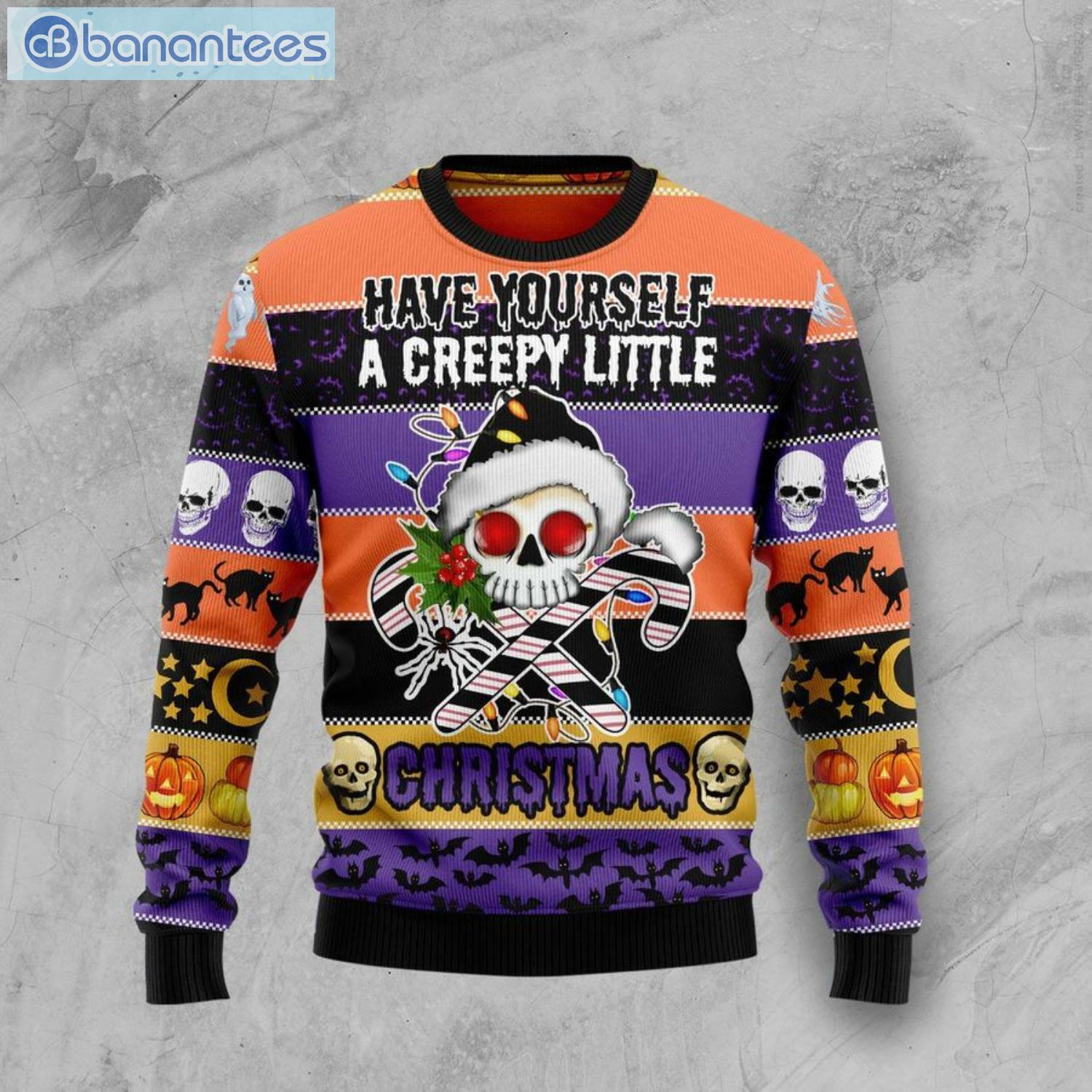 Skull Have Yourself A Creepy Little Christmas Ugly Sweater Skull Have Yourself A Creepy Little Christmas Ugly Sweater Product Photo 1
