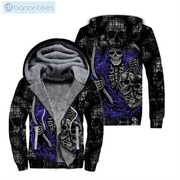 Skull Of Death Halloween All Over Print Fleece Zip Hoodieproduct photo 1