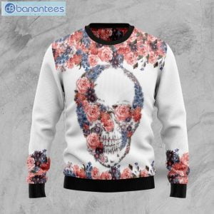 Skull Roses Flowers Christmas Ugly Sweater Product Photo 1