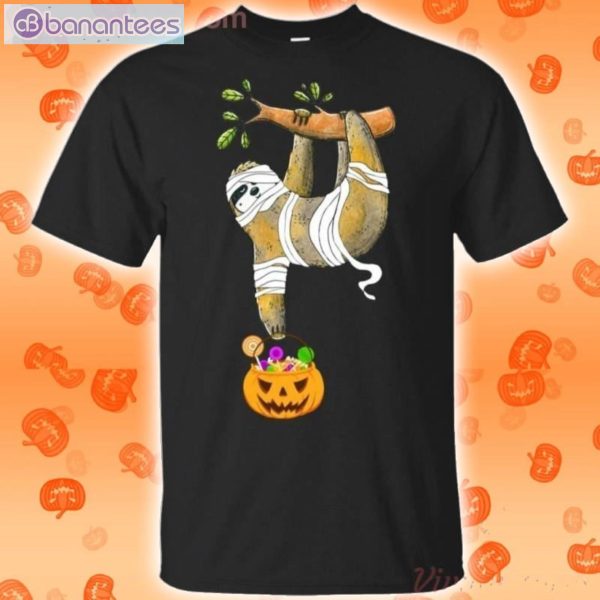 Sloth Mummy Funny Halloween Pumpkin T-Shirt Product Photo 1