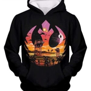 Star Wars Awesome Star Wars Rebel Alliance Logo Promo Black 3D Hoodie Product Photo 1