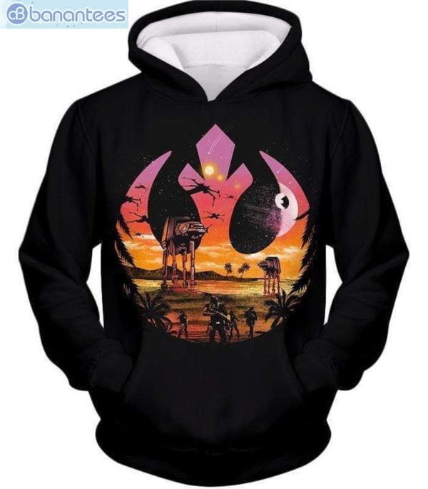 Star Wars Awesome Star Wars Rebel Alliance Logo Promo Black 3D Hoodie Product Photo 1