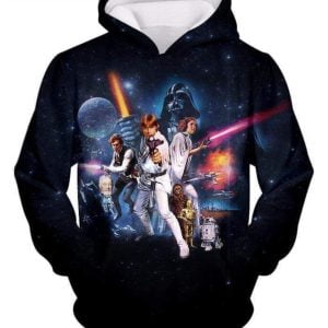 Star Wars Super Star Wars Movie Poster Promo Black 3D Hoodie Product Photo 1