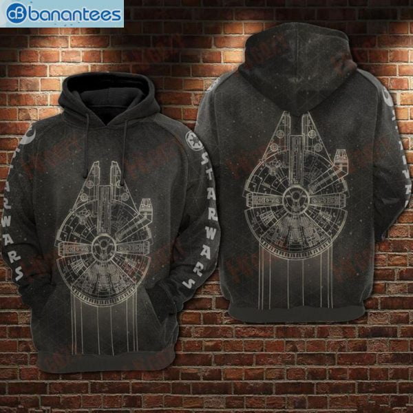 Starwars Millennium Falcon All Over Print 3D Hoodie Product Photo 1