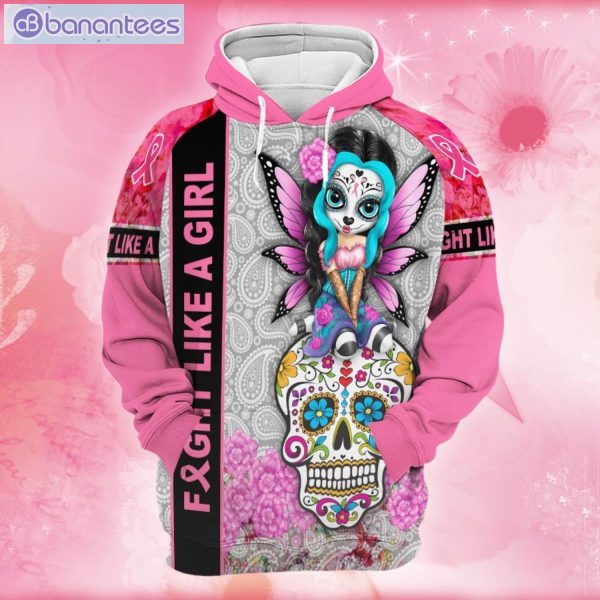 Sugar Skull Breast Cancer 3D Printed Leggings Hoodie Set Product Photo 1