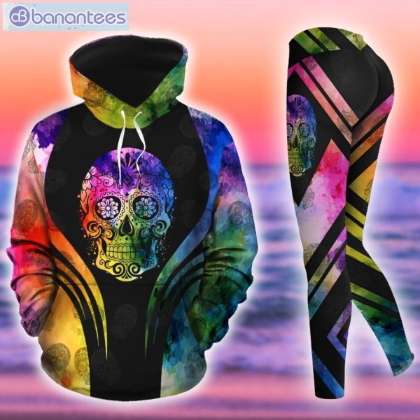 Sugar Skull Colorful Awesome 3D Printed Leggings Hoodie Set Product Photo 2