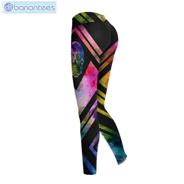 Sugar Skull Colorful Awesome 3D Printed Leggings Hoodie Set Product Photo 3