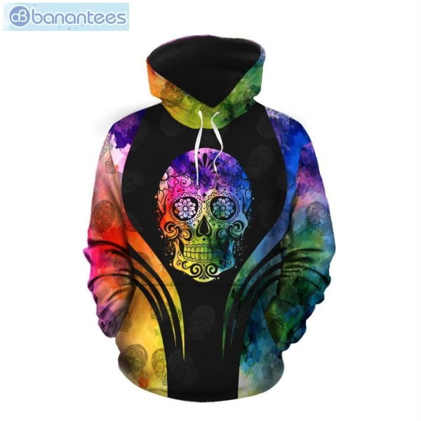 Sugar Skull Colorful Awesome 3D Printed Leggings Hoodie Set Product Photo 1