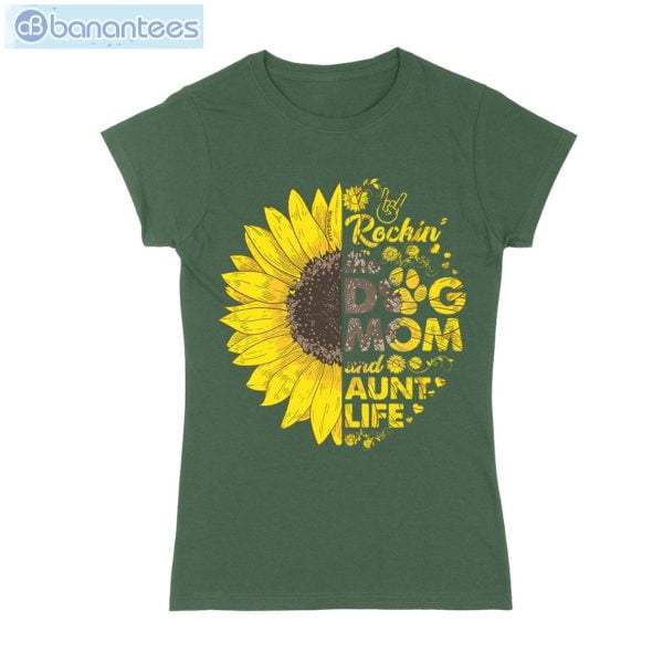 Sunflower Rockin Dog Mom T-Shirt Long Sleeve Tee Product Photo 4