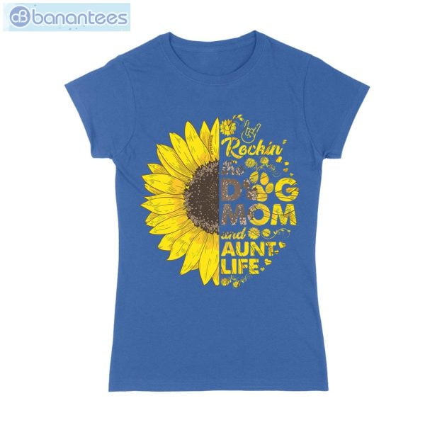 Sunflower Rockin Dog Mom T-Shirt Long Sleeve Tee Product Photo 5
