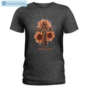 Sunflowers American Flag And The Cross ADHD Awareness T-Shirt Long Sleeve Tee Product Photo 2