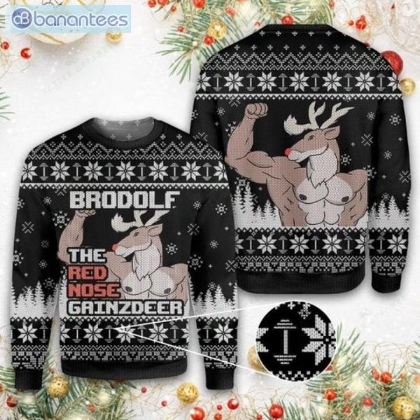 The Red Nose Gainzdeer Christmas Ugly Sweater Product Photo 1