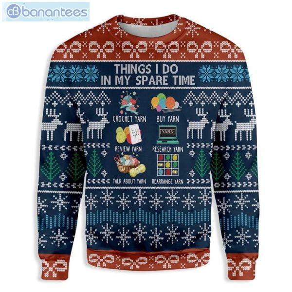 Things I Do At Christmas Yarn Christmas Ugly Sweater Product Photo 1