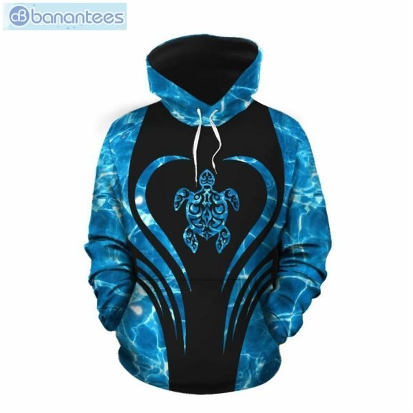 Turtle Blue And Black Unique 3D Printed Leggings Hoodie Set Product Photo 1