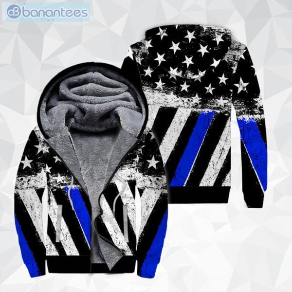 USA Blue And White American Flag All Over Print Fleece Zip Hoodieproduct photo 1