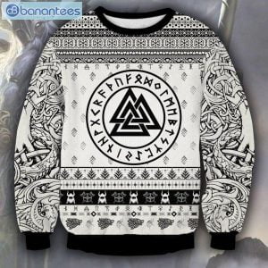 Viking Black And White Christmas Ugly Sweater Product Photo 1