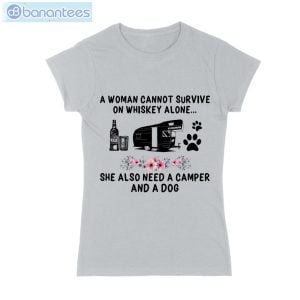 Whisky Camper Dog Flowers Pattern T-Shirt Long Sleeve Tee Product Photo 2