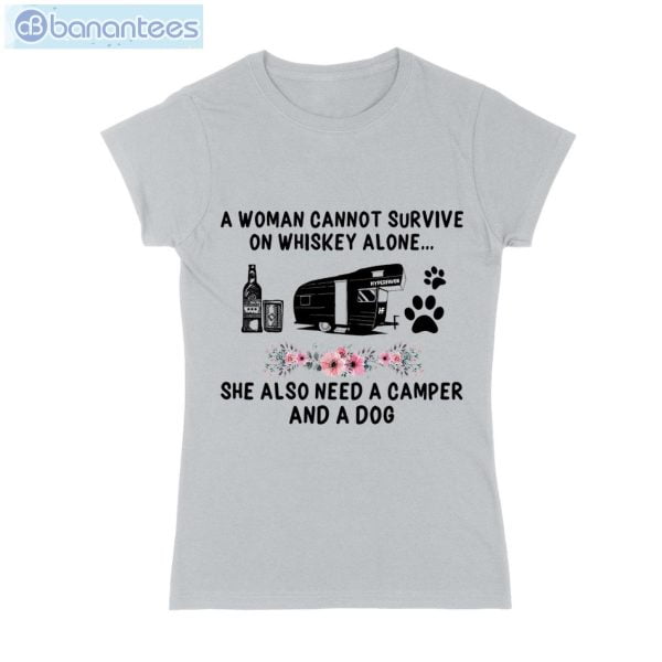 Whisky Camper Dog Flowers Pattern T-Shirt Long Sleeve Tee Product Photo 2