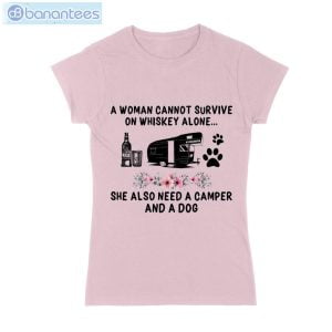 Whisky Camper Dog Flowers Pattern T-Shirt Long Sleeve Tee Product Photo 3
