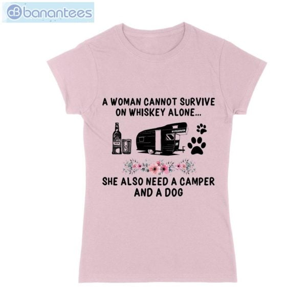 Whisky Camper Dog Flowers Pattern T-Shirt Long Sleeve Tee Product Photo 3