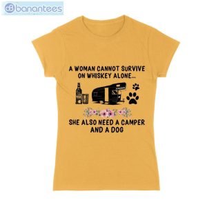 Whisky Camper Dog Flowers Pattern T-Shirt Long Sleeve Tee Product Photo 4