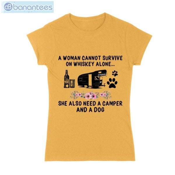 Whisky Camper Dog Flowers Pattern T-Shirt Long Sleeve Tee Product Photo 4
