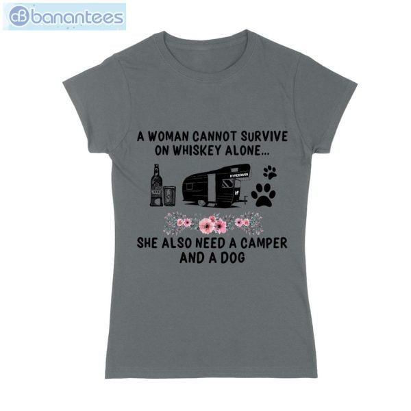 Whisky Camper Dog Flowers Pattern T-Shirt Long Sleeve Tee Product Photo 5