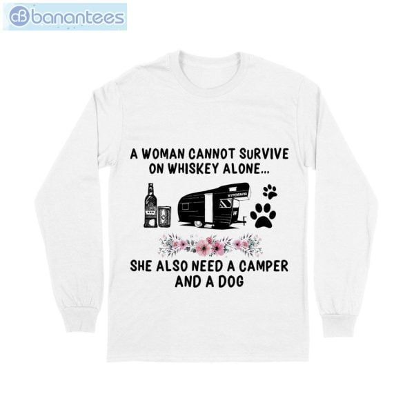 Whisky Camper Dog Flowers Pattern T-Shirt Long Sleeve Tee Product Photo 6