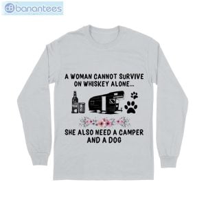 Whisky Camper Dog Flowers Pattern T-Shirt Long Sleeve Tee Product Photo 7