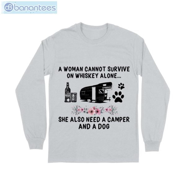 Whisky Camper Dog Flowers Pattern T-Shirt Long Sleeve Tee Product Photo 7