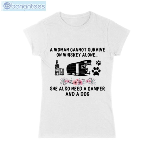 Whisky Camper Dog Flowers Pattern T-Shirt Long Sleeve Tee Product Photo 1