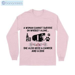 Whisky Camper Dog Flowers Pattern T-Shirt Long Sleeve Tee Product Photo 8