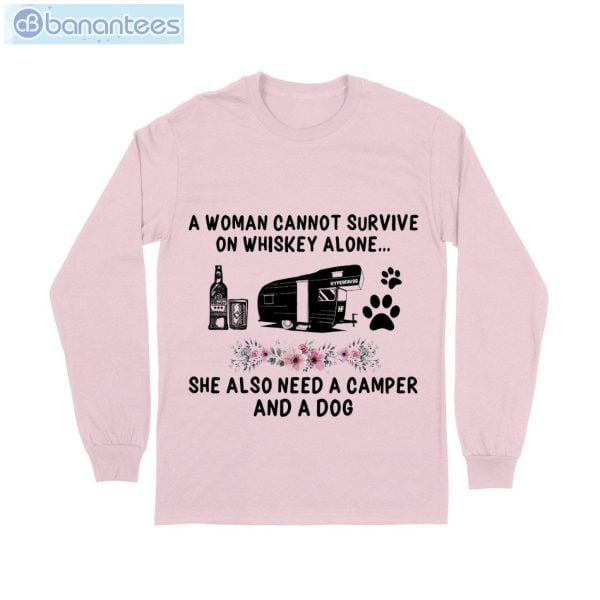 Whisky Camper Dog Flowers Pattern T-Shirt Long Sleeve Tee Product Photo 8