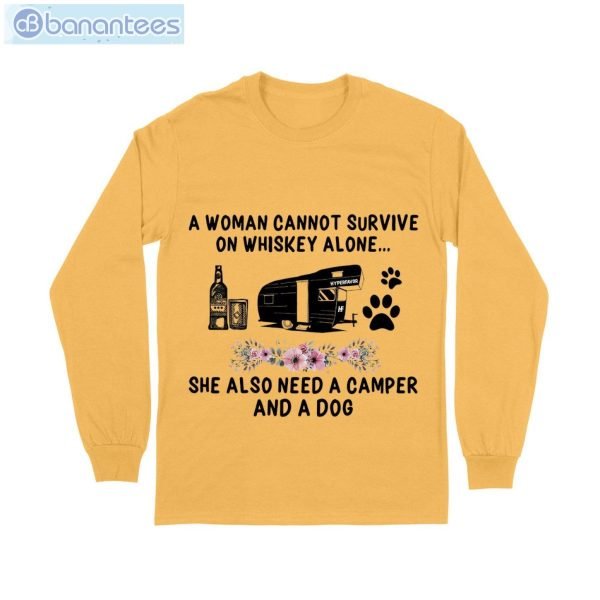 Whisky Camper Dog Flowers Pattern T-Shirt Long Sleeve Tee Product Photo 9