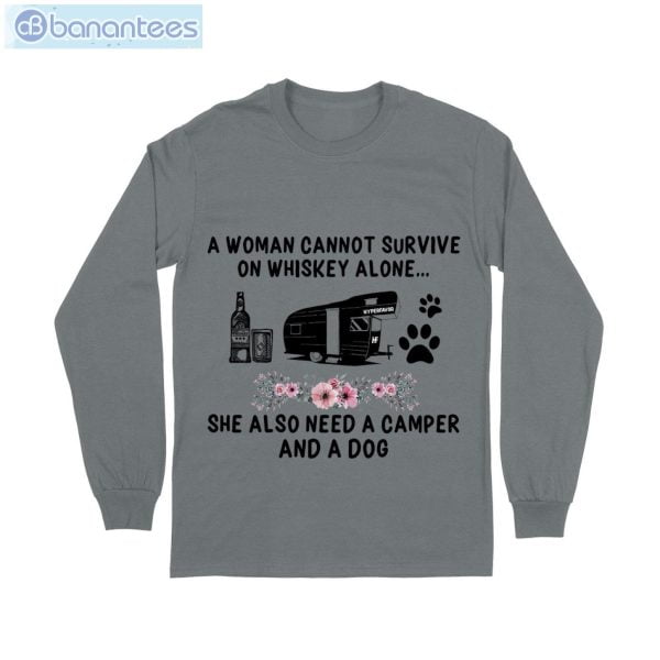 Whisky Camper Dog Flowers Pattern T-Shirt Long Sleeve Tee Product Photo 10