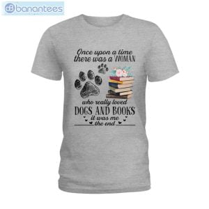 Woman Really Loved Dogs And Books T-Shirt Long Sleeve Tee Product Photo 2
