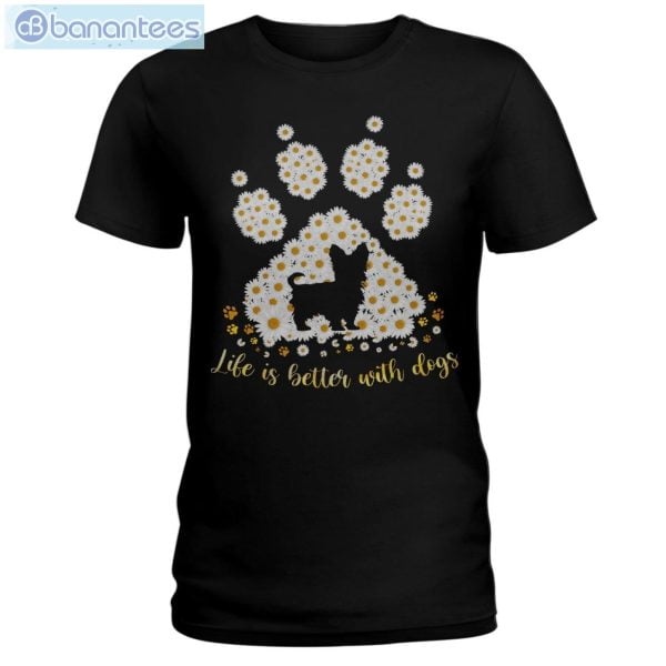 Yorkshire Terrier Daisy Life Is Better With Dogs T-Shirt Long Sleeve Tee Product Photo 1