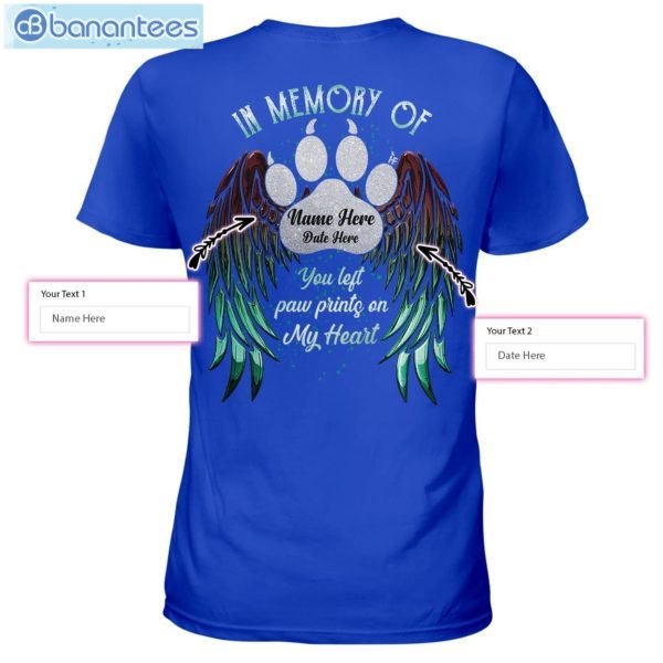 You Left Paw Prints On My Heart Dog Memory Custom T-Shirt Long Sleeve Tee Product Photo 5