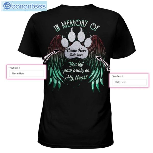 You Left Paw Prints On My Heart Dog Memory Custom T-Shirt Long Sleeve Tee Product Photo 1