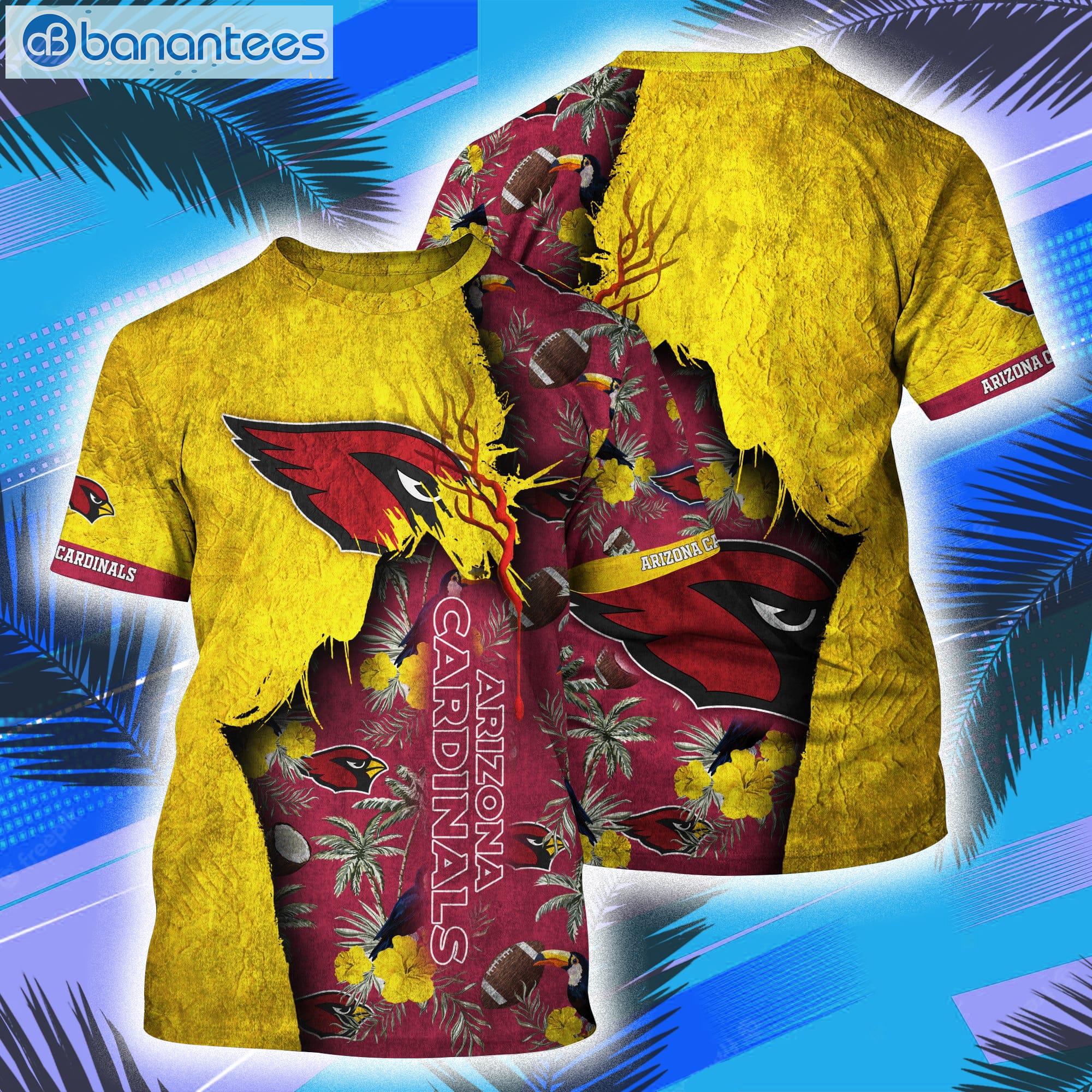 Arizona Cardinals NFL And Habicus Flowers All Over Print 3D T-Shirt Product Photo 1