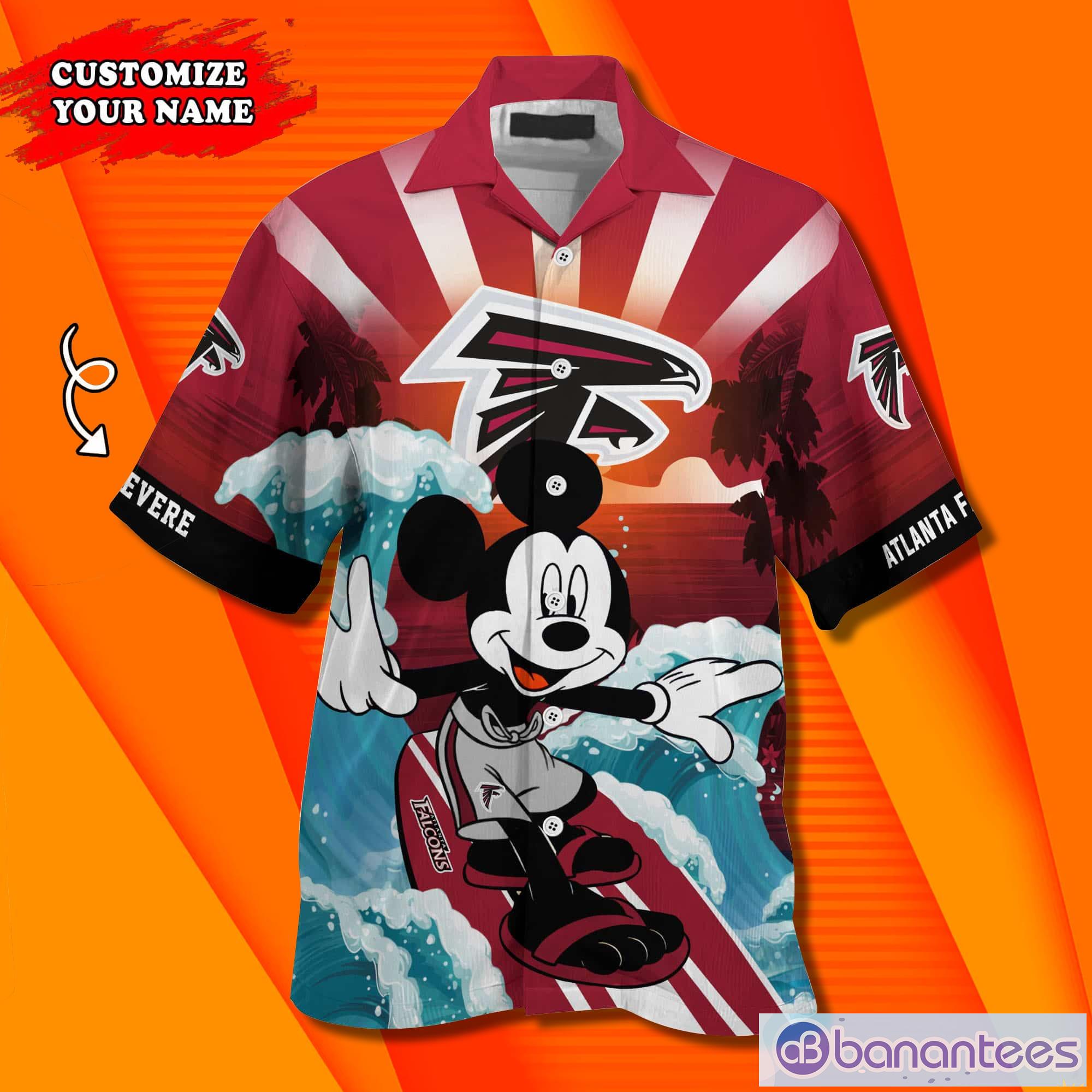 Atlanta Falcons And Mickey Mouse Custom Name Hawaii Shirt Summer Button Up  Shirt For Men Women