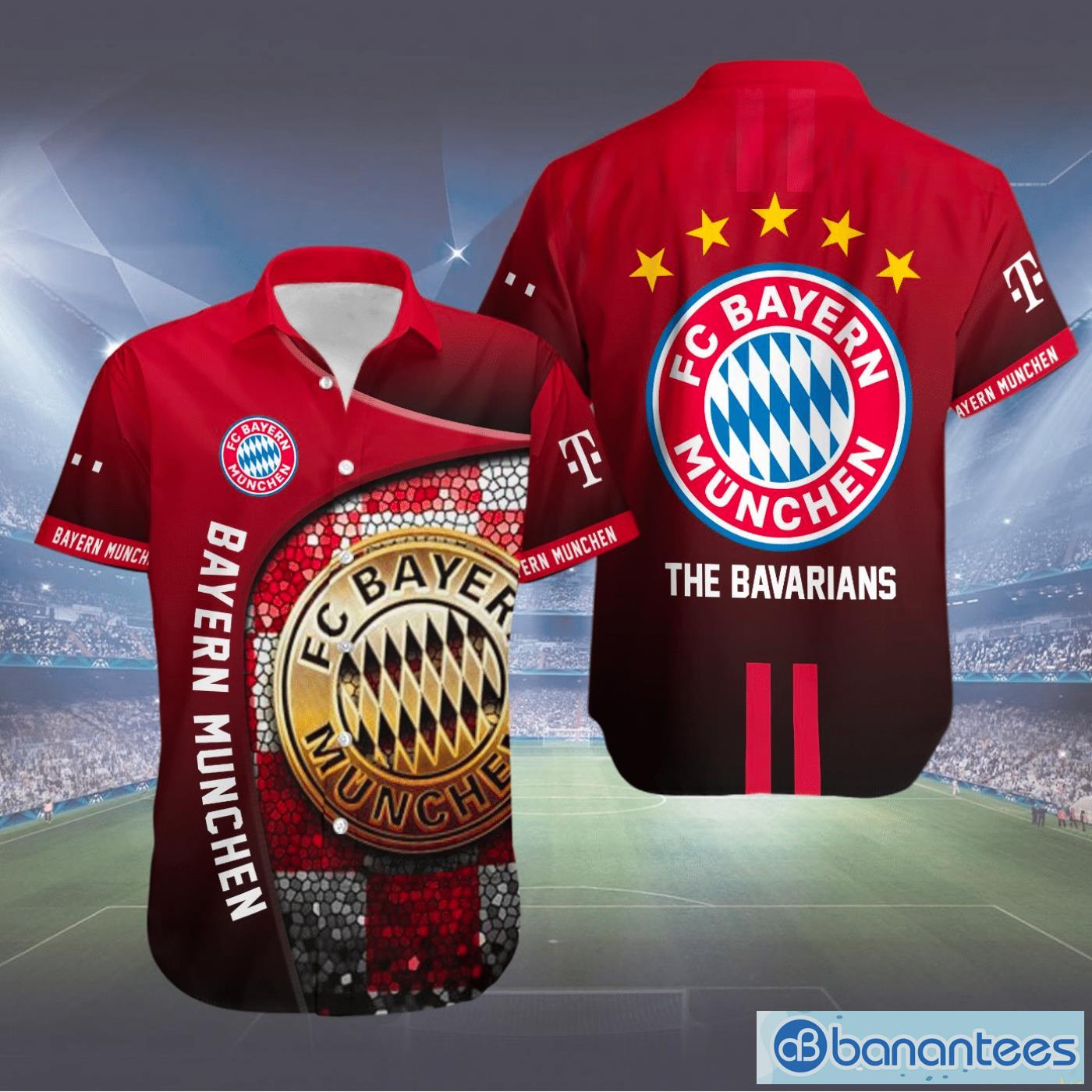 Bayern München Red Short Sleeves Hawaiian Shirt Product Photo 1
