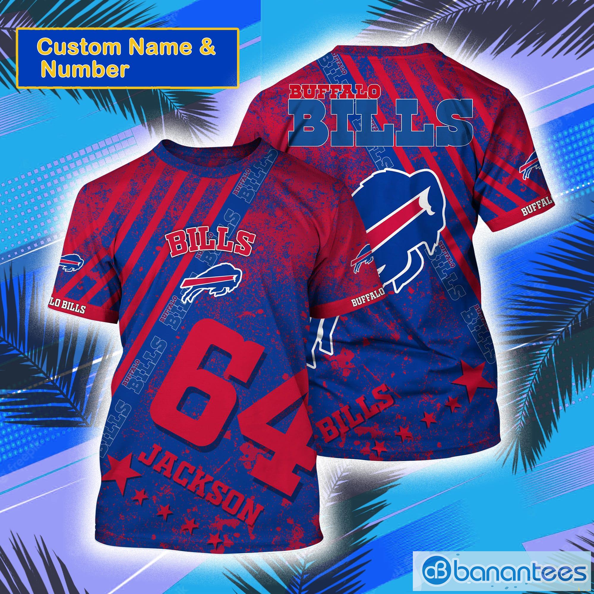 Buffalo Bills NFL Custom Name And Number All Over Print 3D T-Shirt Product Photo 1