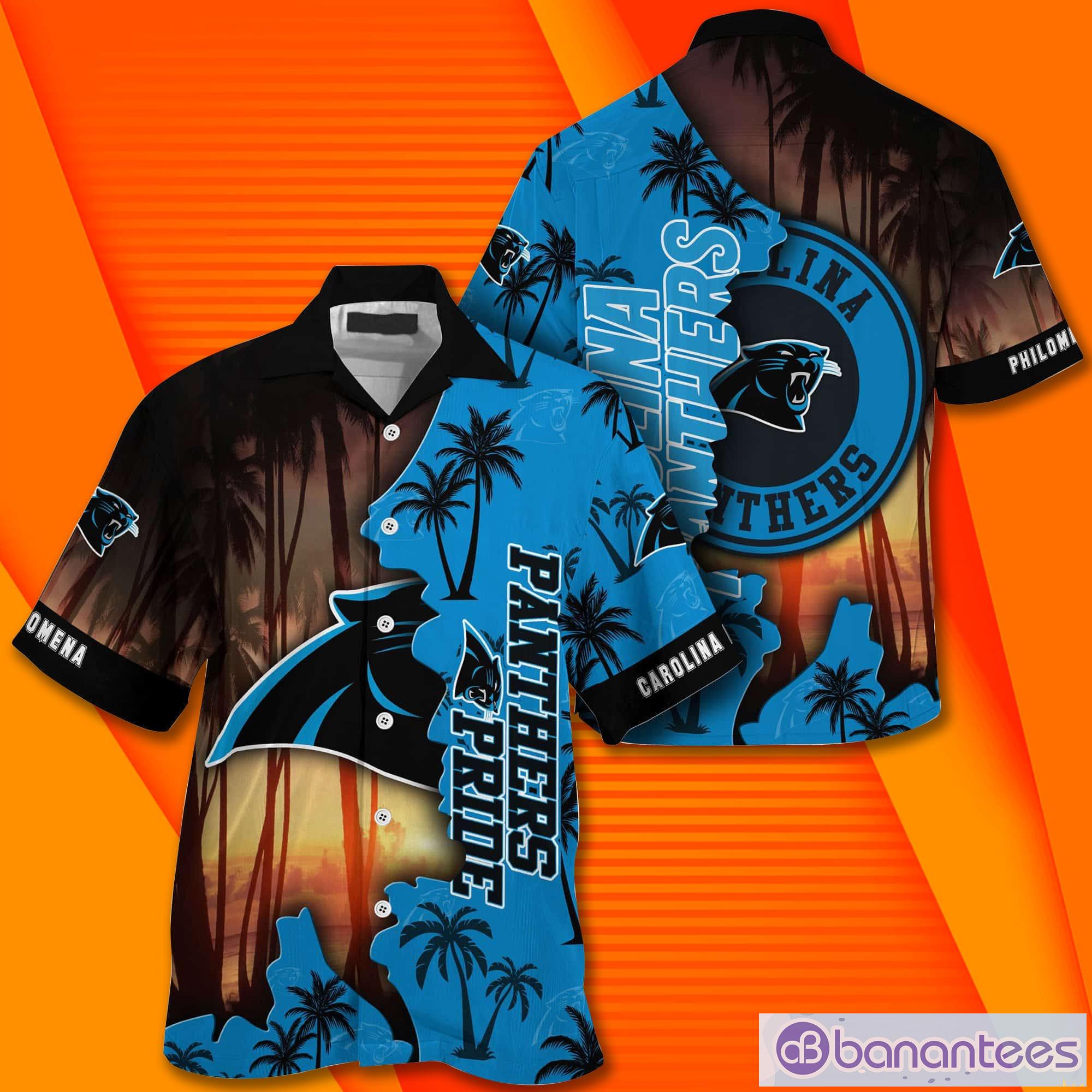 Carolina Panthers NF And Tropical Pattern Custom Name Hawaiian Shirt Product Photo 2