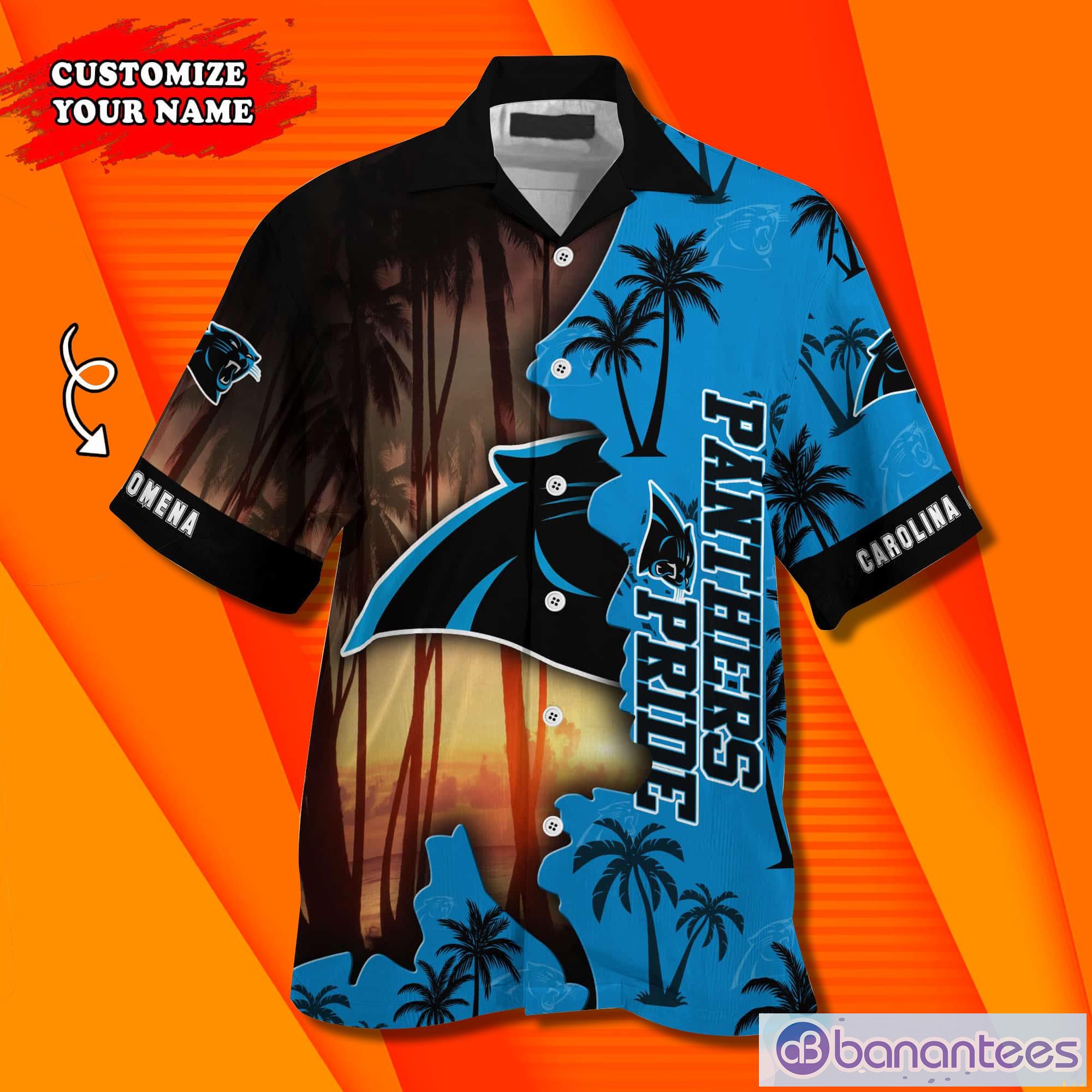 Carolina Panthers NF And Tropical Pattern Custom Name Hawaiian Shirt Product Photo 3