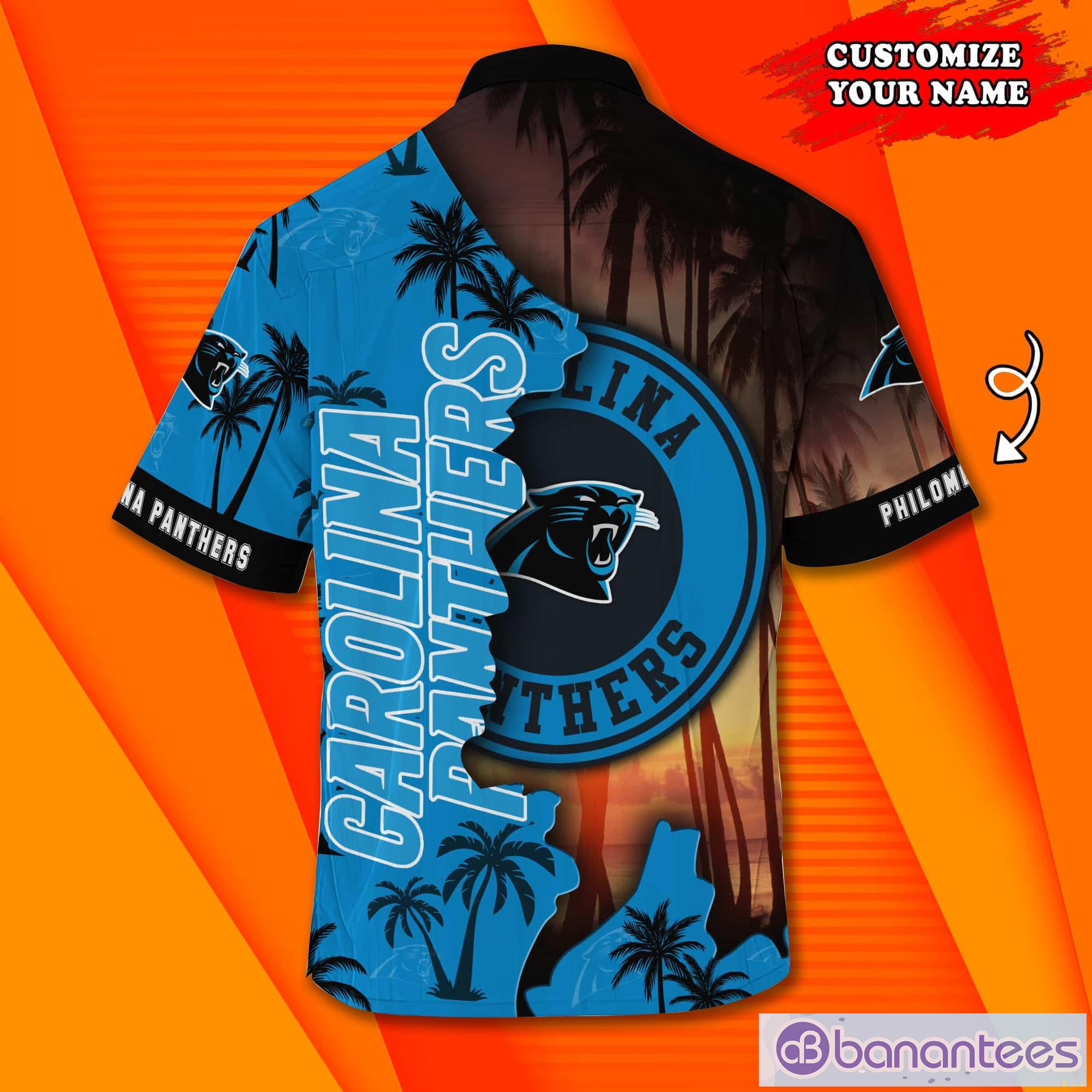 Carolina Panthers NF And Tropical Pattern Custom Name Hawaiian Shirt Product Photo 1