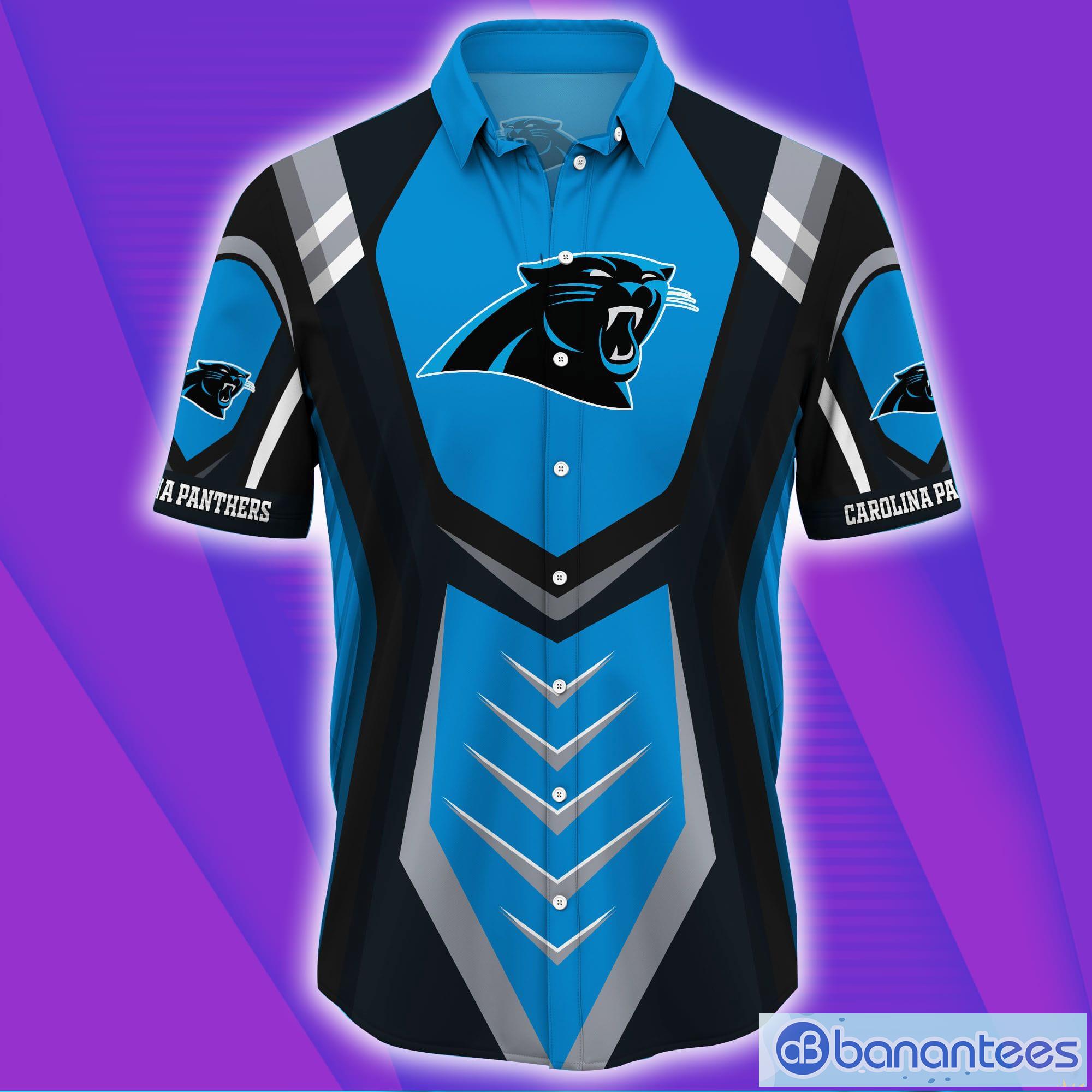 carolina panthers nfl strong design short sleeves hawaiian shirt 1 image Carolina Panthers NFL Strong Design Short Sleeves Hawaiian Shirt Product Photo 2