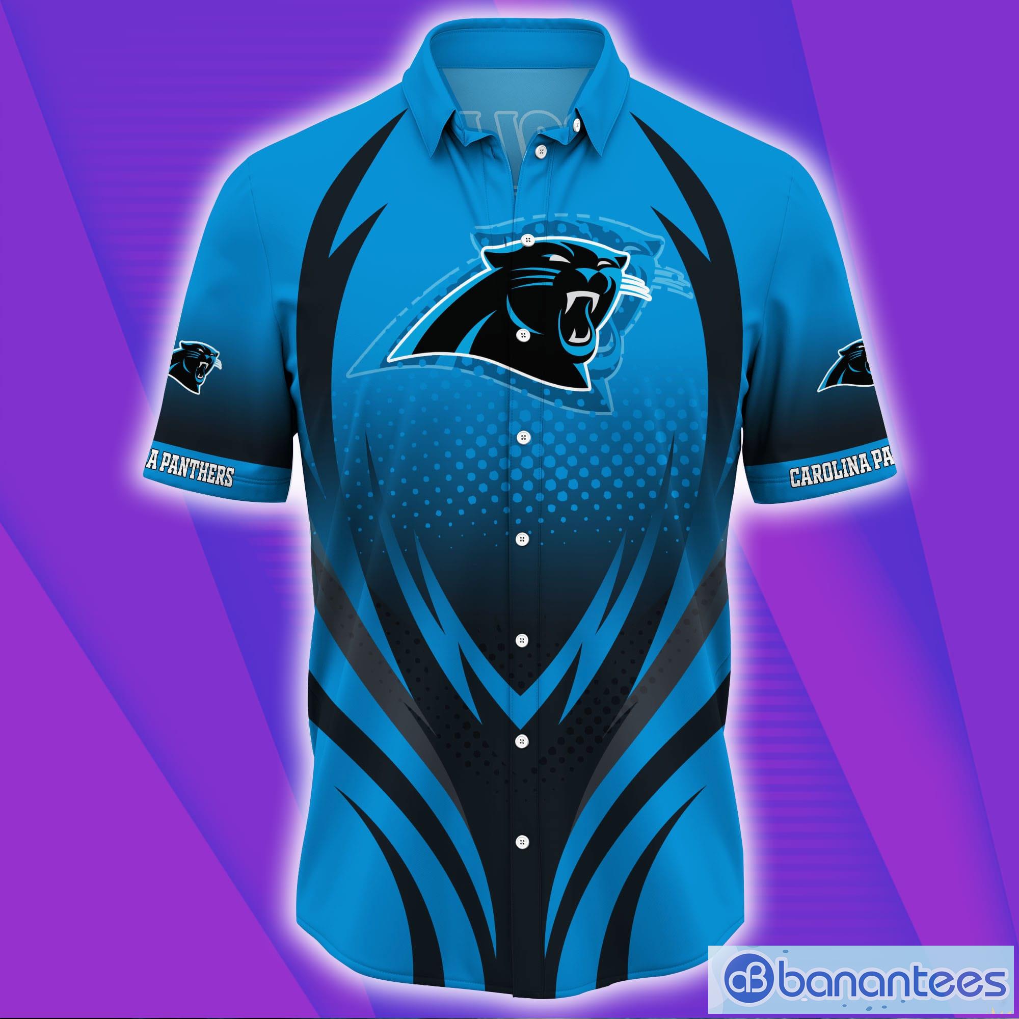 carolina panthers nfl symbol short sleeves hawaiian shirt 1 image Carolina Panthers NFL Symbol Short Sleeves Hawaiian Shirt Product Photo 2