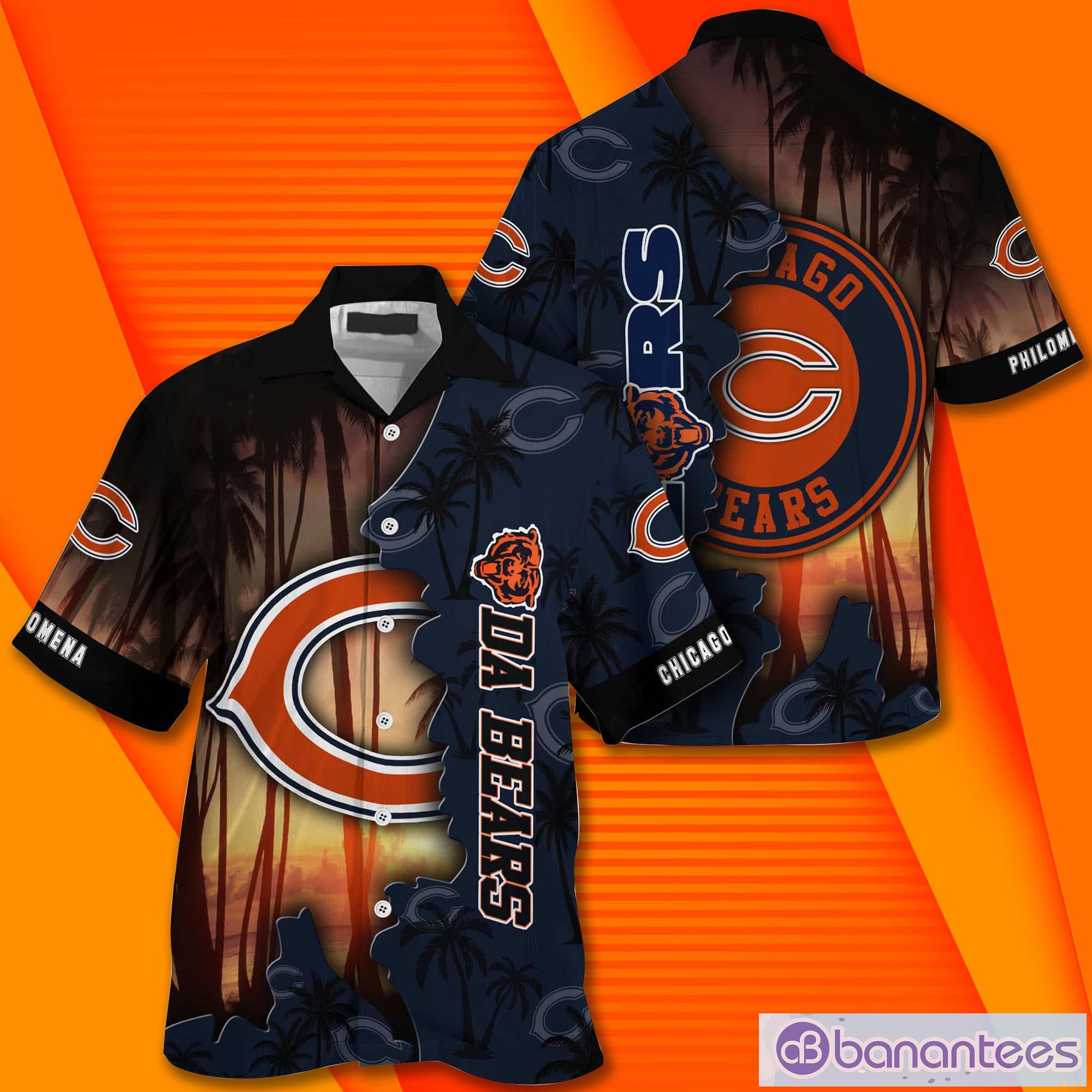 chicago bears nf and tropical pattern custom name hawaiian shirt 1 image Chicago Bears NF And Tropical Pattern Custom Name Hawaiian Shirt Product Photo 2